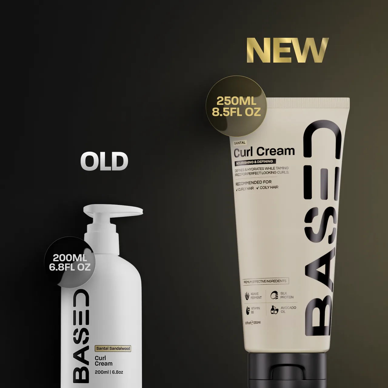 BASED curl cream for men ingredients — natural curl defining cream